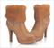 卓诗尼 2012冬季新款 性感高跟短靴子 防水台粗跟女靴124178084