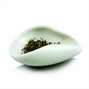 茶荷 白瓷 茶具配件 陶瓷茶配件 工夫茶必备 菱形茶荷