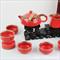 供应高档陶瓷茶具 中国红高档陶瓷茶具 喜庆高档陶瓷茶具
