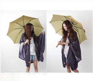 【华绚服饰】供应时尚波点雨衣雨披蝙蝠雨衣优质女士涤纶PU雨衣
