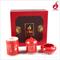 中国红瓷，描金 水杯 烟灰缸 笔筒 三件套 沁园春 毛泽东诗词