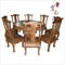 鸡翅木家具/红木餐桌7件套/实木圆桌/仿古雕花椅/原木明清古典