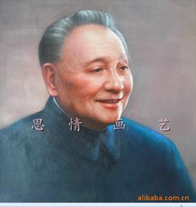 高质量邓小平油画、邓小平人物肖像画，伟人邓小平