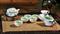 新品茶具 手绘 荷语（绿）系列之福禄 高档礼品茶具 厂家直销