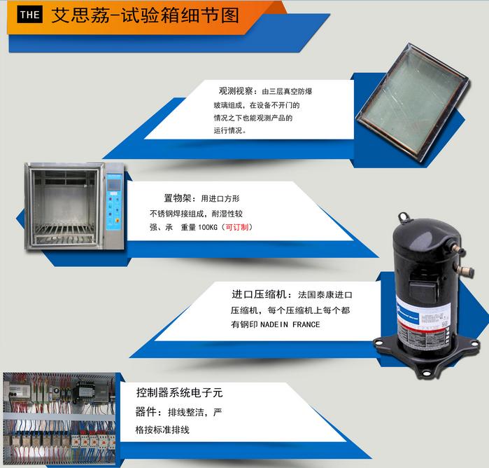 1、采用电子并立方式微动加湿系统,附二只磁簧开关,可减少因电子式而产生错误动作。 2、加湿筒采整座不锈钢制成。 3、采蒸发器盘管露点温度(ADP)层流接触除湿方式。 4、附过热、溢流双重保护装置,可安心使用。 5、加湿、除湿系统完全独立。 6、供应加湿筒水应尽量采纯水或RO逆渗透水。 送风循坏系统 1、采多翼离心式循坏风扇,加强轴心加耐高低温之旋转叶片铝合金制成,以达强制对流。 2、FLOW THROW送风方式;水平扩散垂直热交换弧形循环。 3、可调式侧吹出风口及护纲回风口。 控制系统: 1、采用韩国大型