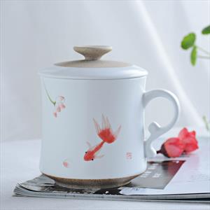 供应景德镇陶瓷茶杯厂家 单位会议茶杯定制
