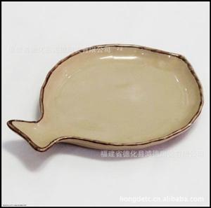 朴实海洋蓝鱼形盘 陶瓷餐具 零食盘 渣盘 zakka